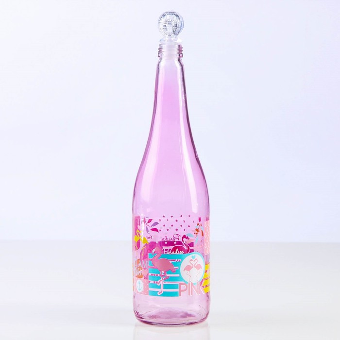 Бутыль для соуса и масла 1 л "Фламинго", цвет розовый