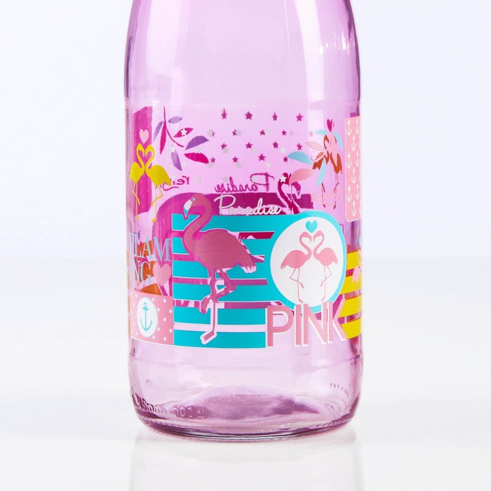 Бутыль для соуса и масла 1 л "Фламинго", цвет розовый