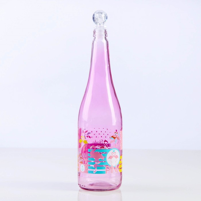 Бутыль для соуса и масла 1 л "Фламинго", цвет розовый