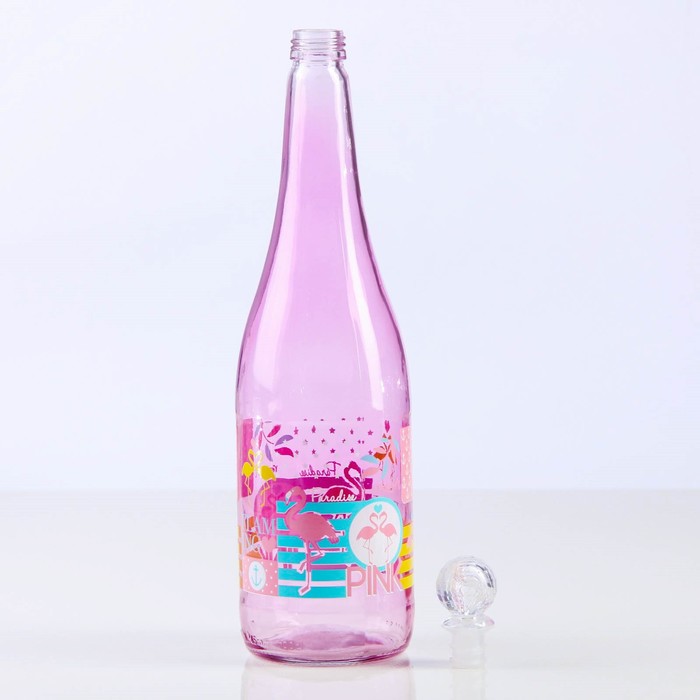 Бутыль для соуса и масла 1 л "Фламинго", цвет розовый