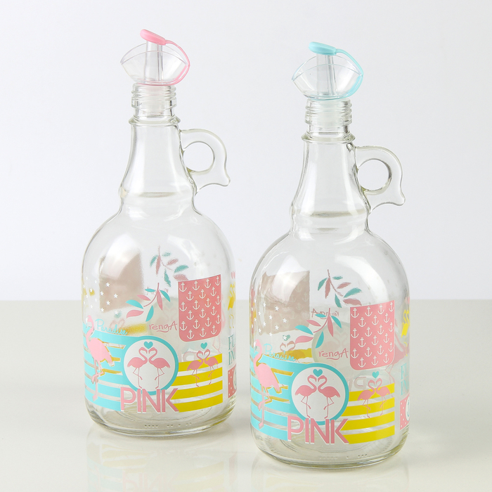 Бутыль для соуса и масла 1 л "Фламинго", цвета МИКС