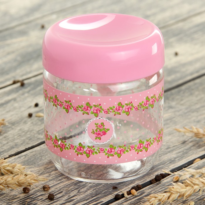 Банка для сыпучих продуктов 425 мл "Джоли", цвет розовый