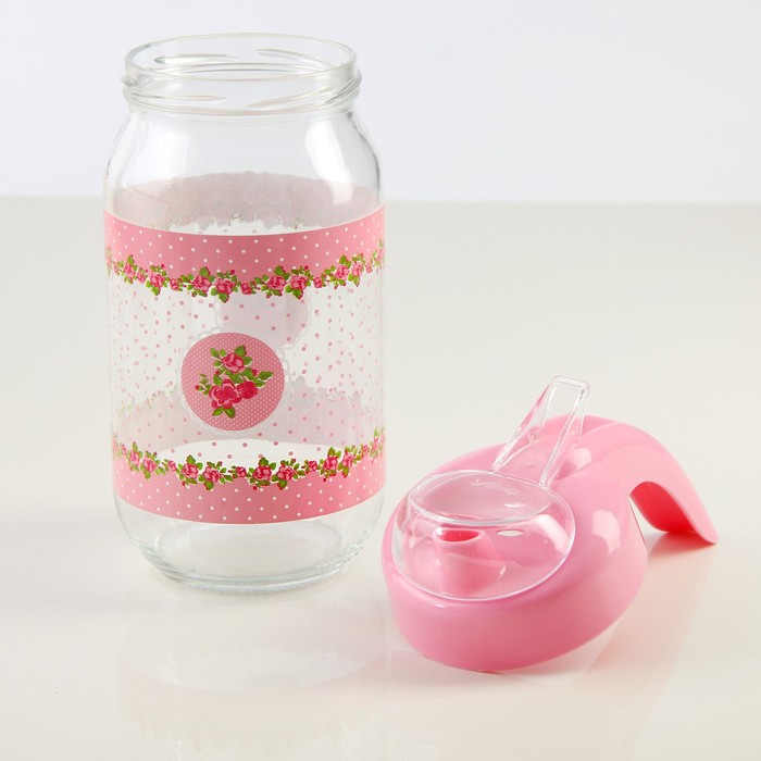 Бутыль для соуса и масла 1 л "Джоли", цвет розовый