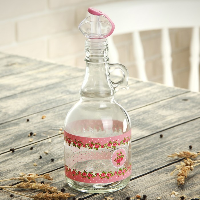 Бутыль для соуса и масла 550 мл "Джоли", цвет розовый