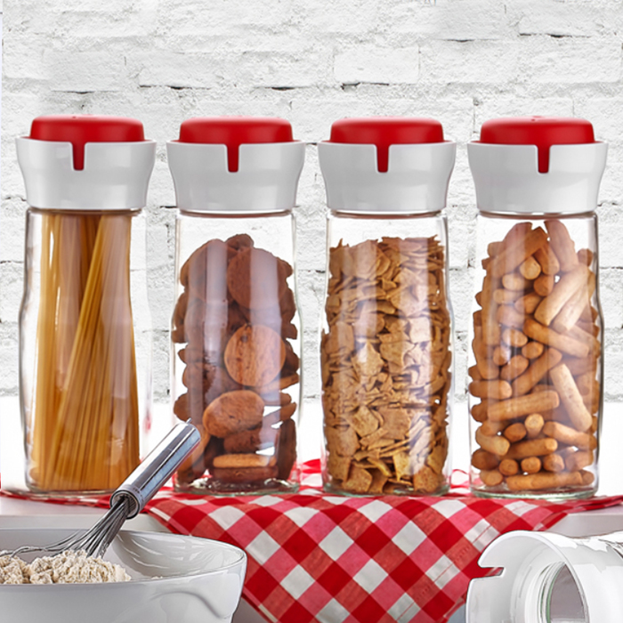 Банка для сыпучих продуктов 1,4 л "Дейзи", цвета МИКС