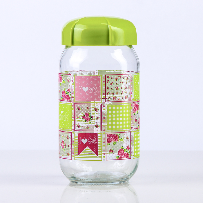 Банка для сыпучих продуктов 1 л "Рея", цвет зеленый