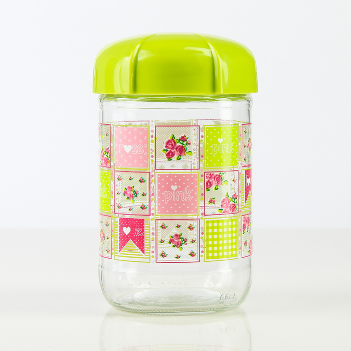 Банка для сыпучих продуктов 660 мл "Рея", цвет зеленый