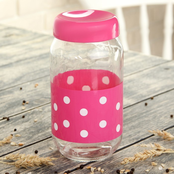 Банка для сыпучих продуктов 1 л "Ола", цвета МИКС