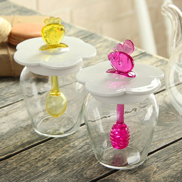 Баночка для меда и варенья 370 мл "Сладкоежка", цвета МИКС