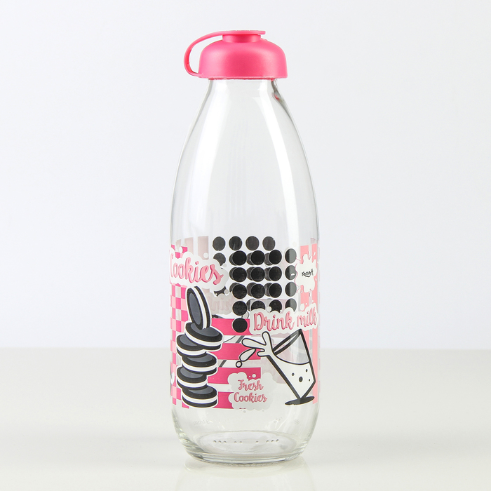 Бутылка для молока 1 л "Молочный путь", рисунок МИКС