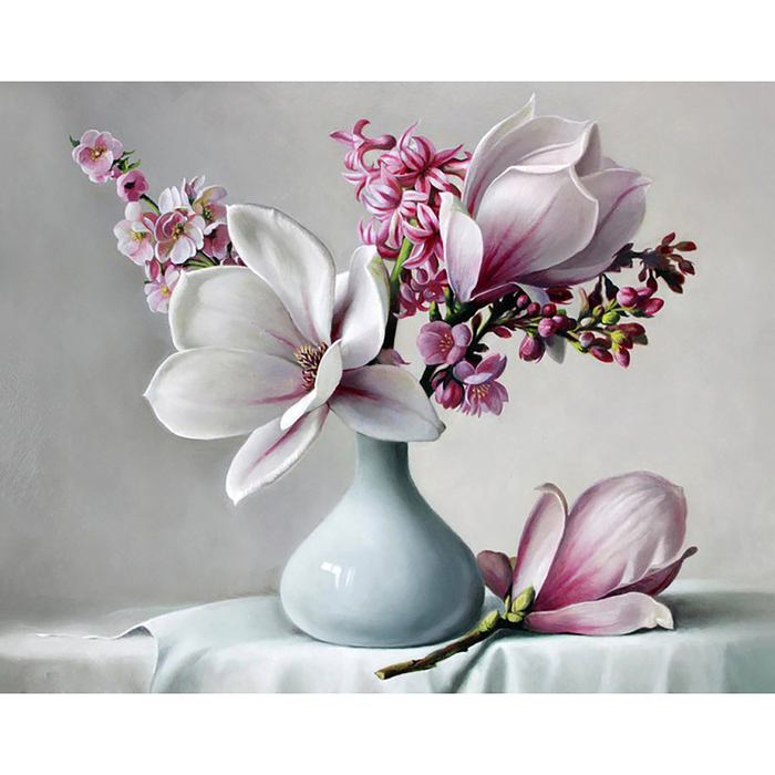 Картина стразами "Букет с магнолией"