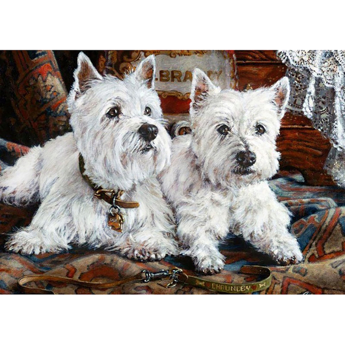 Картина стразами "Белые терьеры"