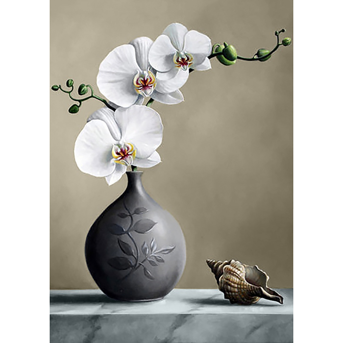 Картина стразами "Белая орхидея"