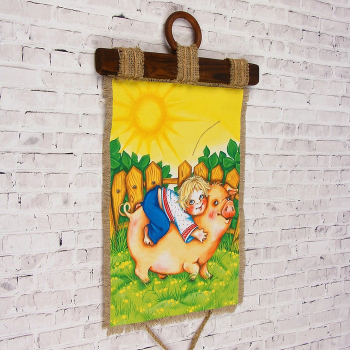 Сувенир свиток "Ваня на свинье"