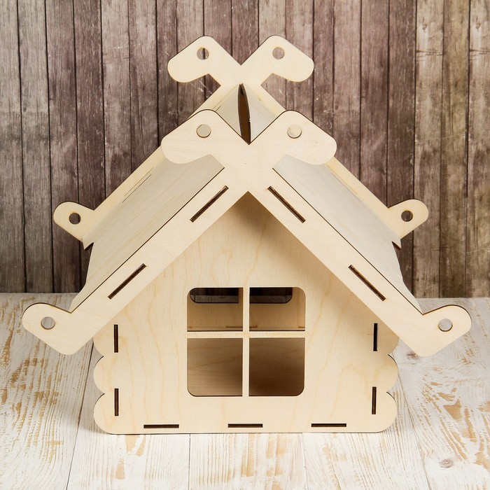 Кормушка для птиц «Избушка на курьих ножках», 26.5 × 24.5 × 32 см