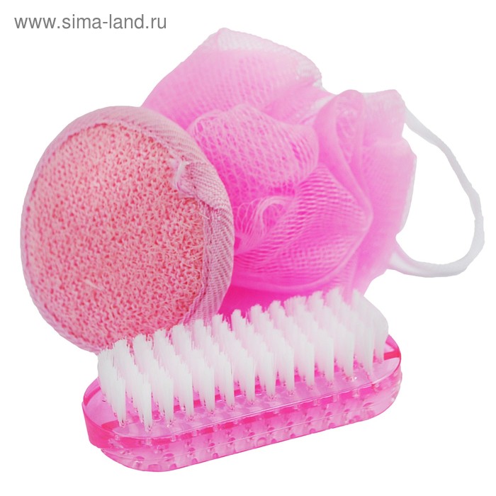Банный набор Beauty Format, мочалка, щетка для рук и ногтей, спонж для чистки (45850-4378)