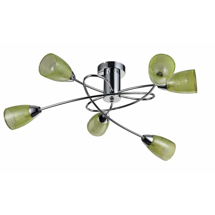 Люстра потолочная Flash 6x40W E14 хром 66x66x24см