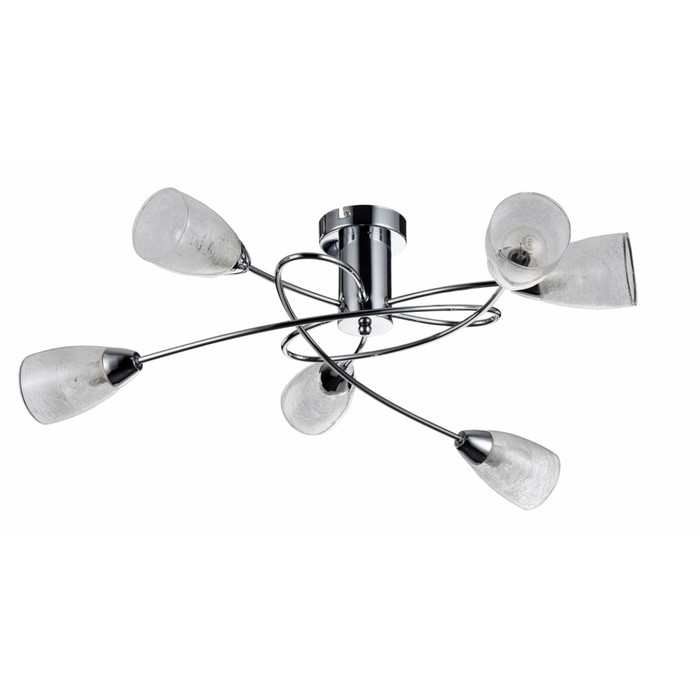 Люстра потолочная Flash 6x40W E14 хром 66x66x24см