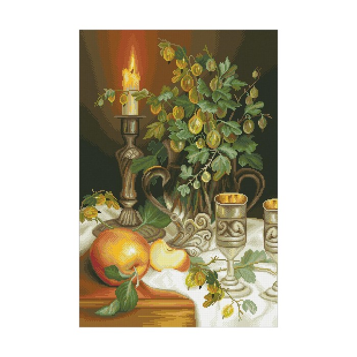 Набор алмазной вышивки "Свеча и крыжовник"