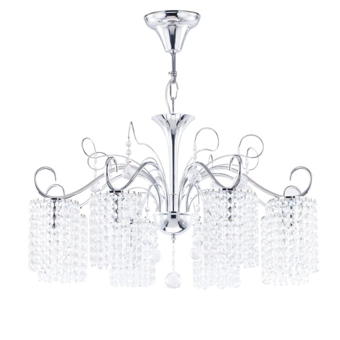 Люстра подвесная Leona 8x40W E14 никель 73,5x73,5x86см