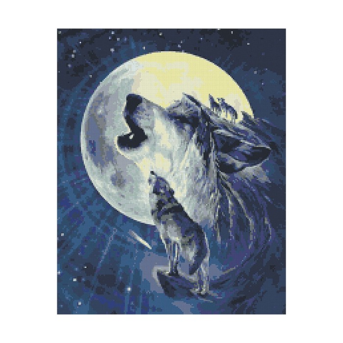 Набор алмазной вышивки "Лунные волки"