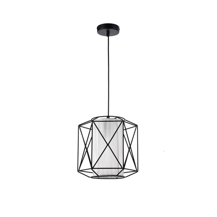 Люстра подвес Mizar 1x60W E27 черный, белый 25x25x151см