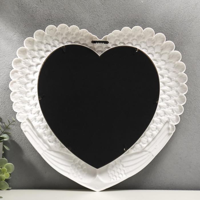 Фоторамка пластик 30х30 см "Павлины. Сердце" белая 39х42 см