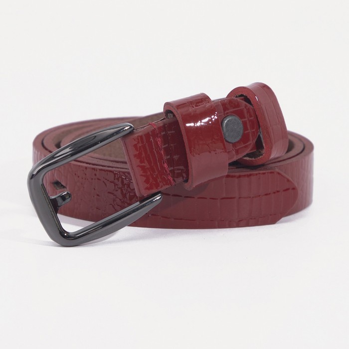 Ремень женский "Джейн", винт, пряжка тёмный металл, цвет красный
