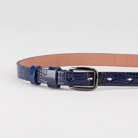 

Ремень женский, ширина - 2 см, винт, пряжка тёмный металл, цвет синий