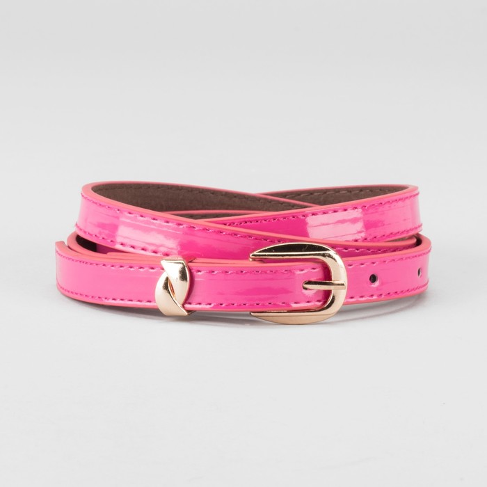Ремень женский "Саммер", пряжка и хомут под золото, 2 строчки, цвет малиновый