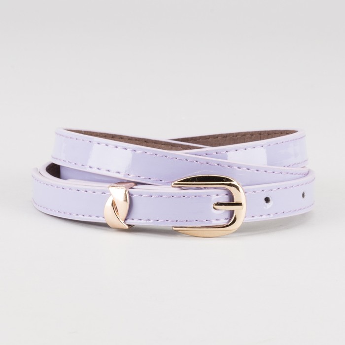 Ремень женский "Саммер", пряжка и хомут под золото, 2 строчки, цвет сиреневый