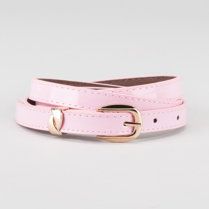 Ремень женский "Саммер", пряжка и хомут под золото, 2 строчки, цвет розовый