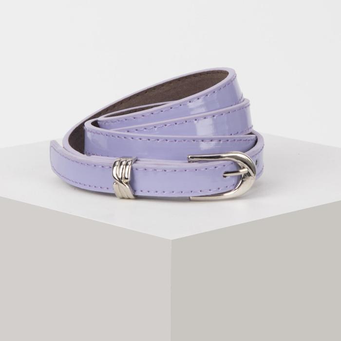 Ремень женский "Алиса", пряжка и хомут под металл, 2 строчки, цвет сиреневый
