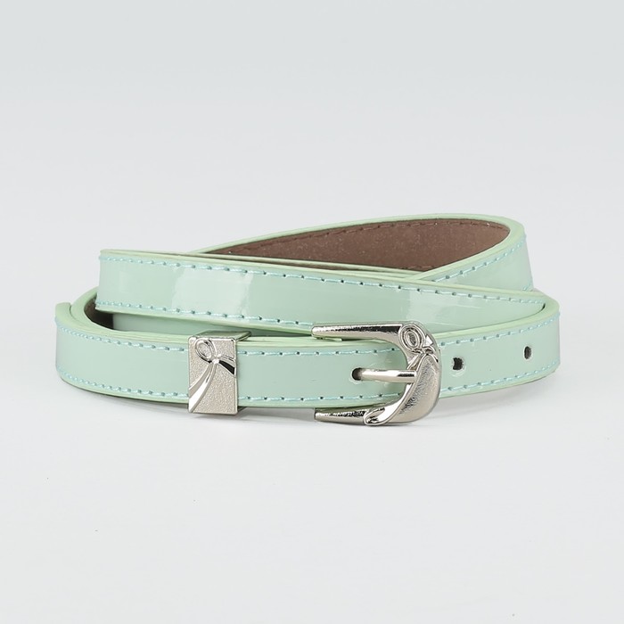 Ремень женский "Вера", пряжка и хомут под металл, 2 строчки, цвет мятный