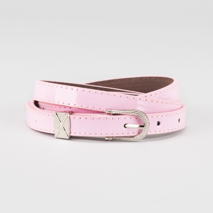 Ремень женский "Амелия", пряжка и хомут под металл, 2 строчки, цвет розовый