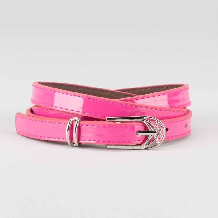 Ремень женский "Муза", пряжка и хомут под металл, 2 строчки, цвет малиновый