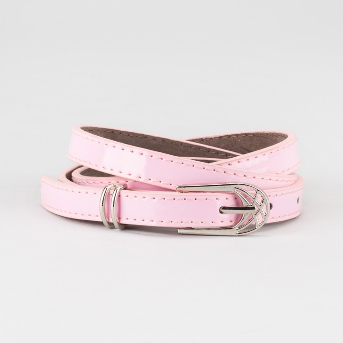Ремень женский "Муза", пряжка и хомут под металл, 2 строчки, цвет розовый