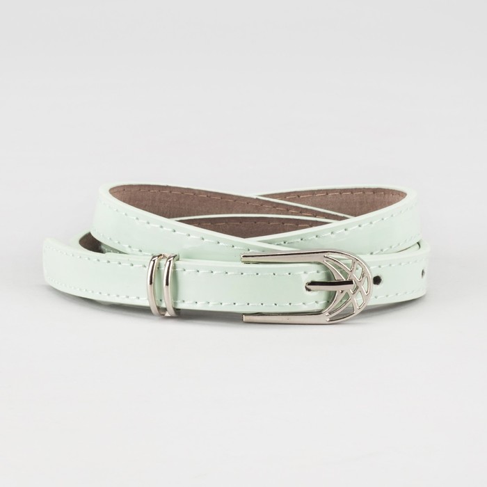 Ремень женский "Муза", пряжка и хомут под металл, 2 строчки, цвет мятный