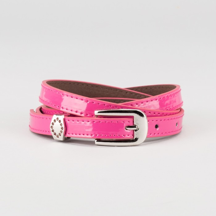 Ремень женский "Глория", пряжка и хомут под металл, 2 строчки, цвет малиновый