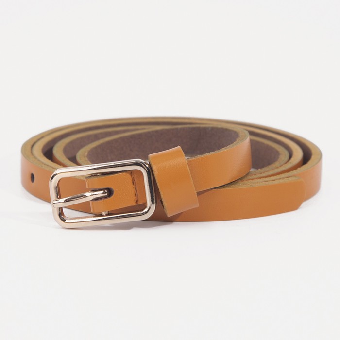 Ремень женский "Энни", гладкий, винт, пряжка под золото, цвет рыжий