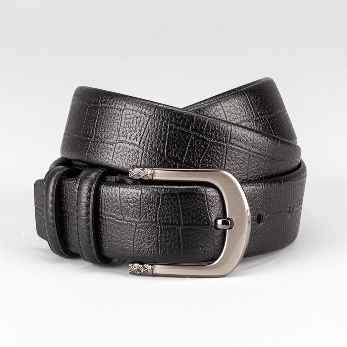 Ремень мужской "Джорах", винт, пряжка тёмный металл, цвет чёрный
