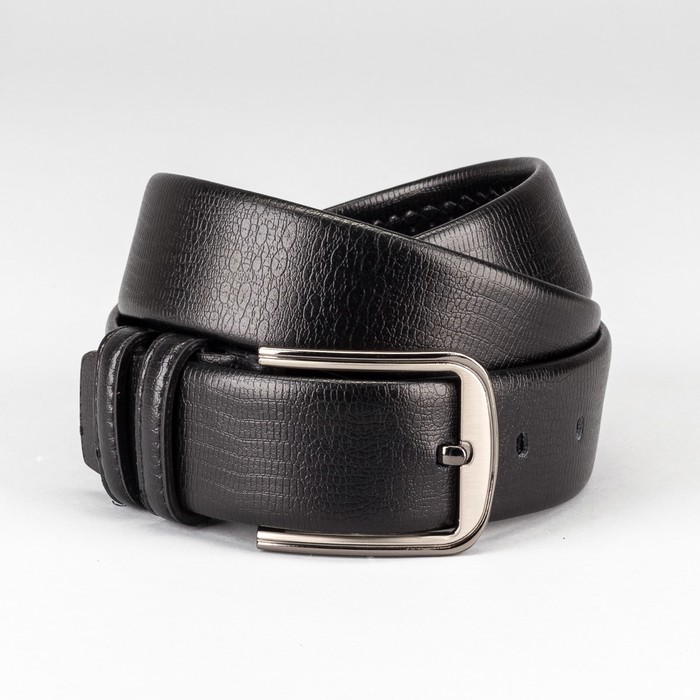 Ремень мужской "Норт", винт, пряжка тёмный металл, цвет чёрный