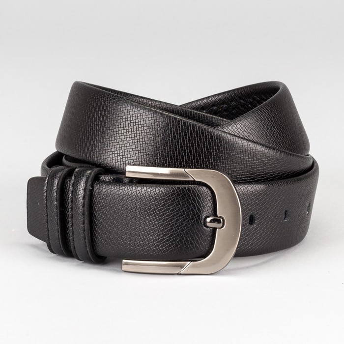 Ремень мужской "Норт", винт, пряжка тёмный металл, цвет чёрный