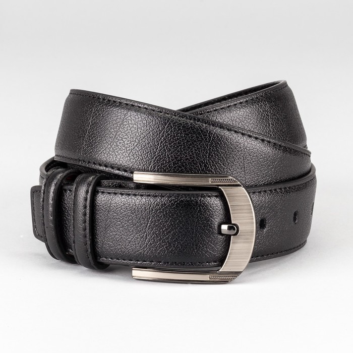 Ремень мужской "Джейк", винт, пряжка тёмный металл, цвет чёрный