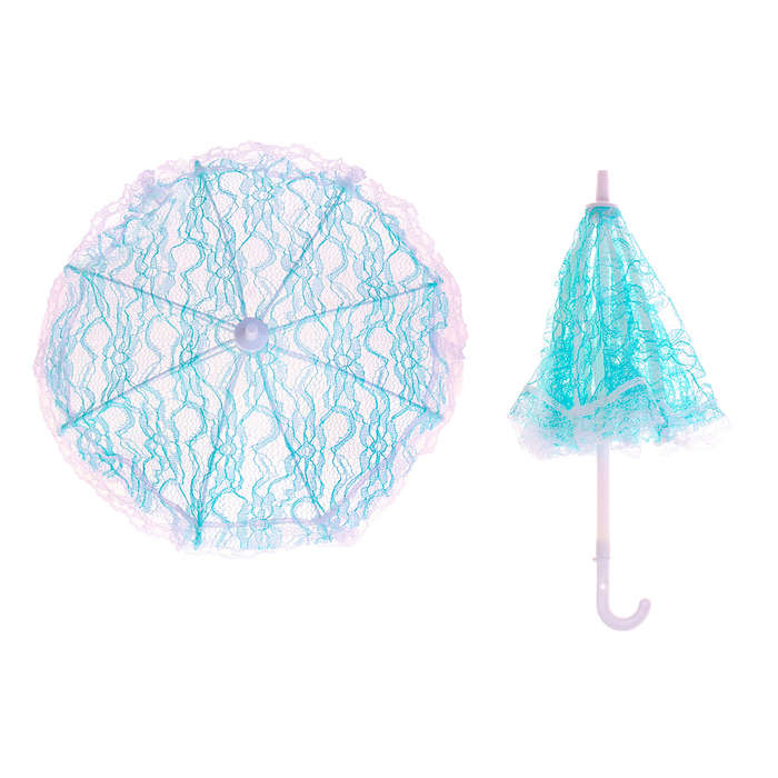 Зонт малый, кружевной, диаметр 25 см, цвет голубой
