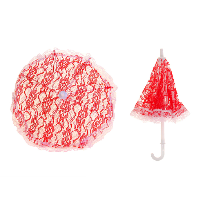 Зонт малый, кружевной, диаметр 25 см, цвет красный
