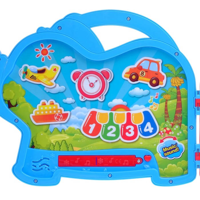 Развивающая игрушка "Доска слоник" со звуковыми эффектами, складывается в чемоданчик