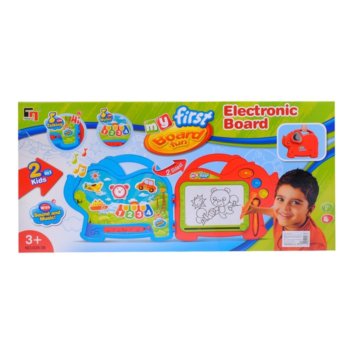 Развивающая игрушка "Доска слоник" со звуковыми эффектами, складывается в чемоданчик