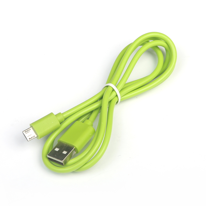 Провод для зарядки и передачи данных Luazon USB-microUSB, 1 м, резиновая оплётка, МИКС