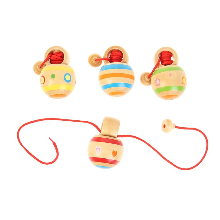 Волчок большой , с веревкой МИКС